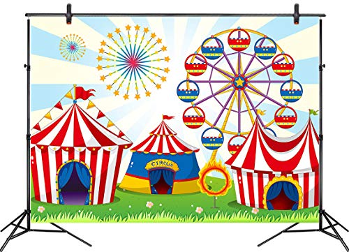 Lb Circus Fiesta Carnival Party Backdrops For Photography 9X6Ft Baby Shower Kids Birthday Party Decoration Ferris Wheel Dessert Cake Table Decor Photo Background Customized Photo Studio Props #TOP8