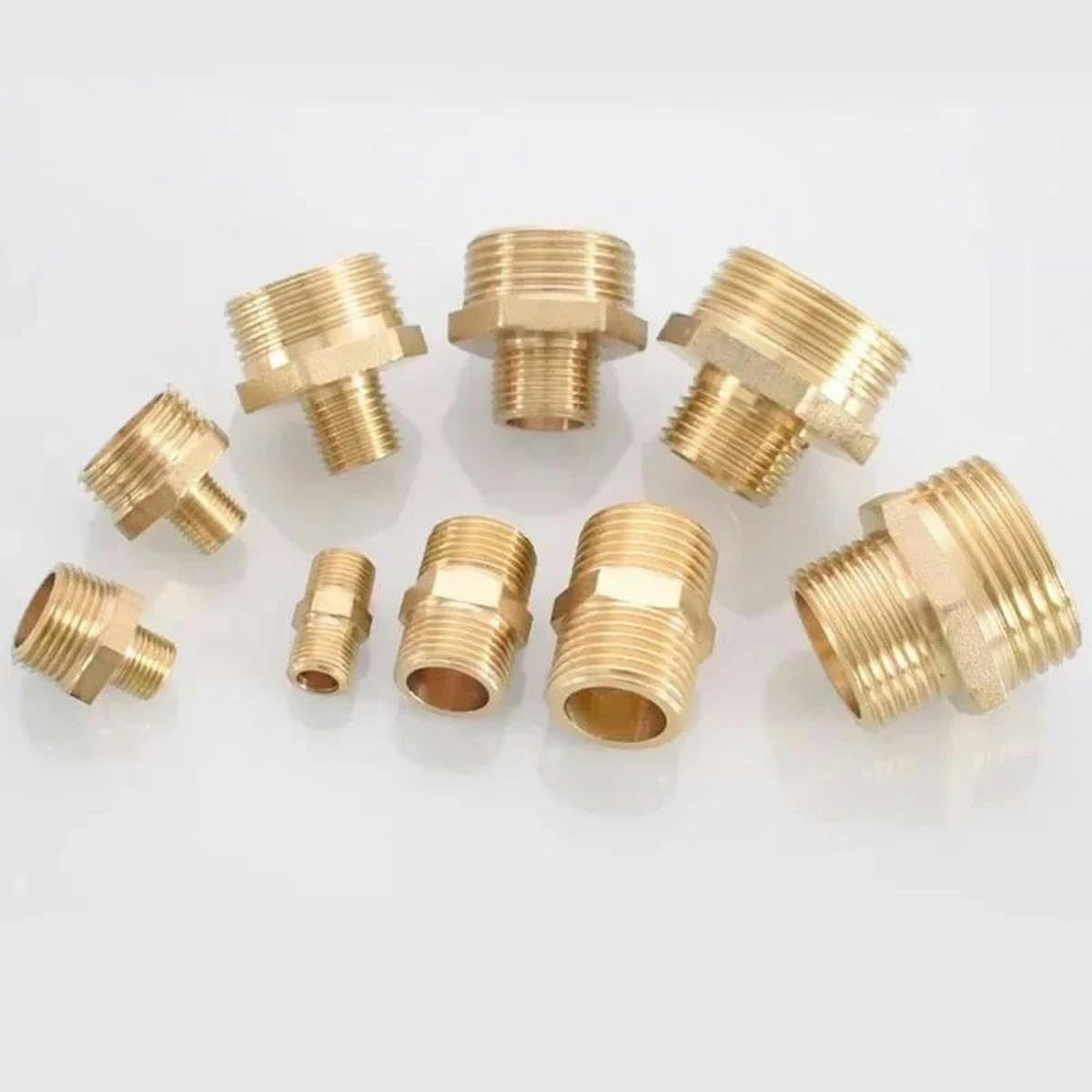 Tubería de latón Accesorio de pezón hexagonal 1/8" 1/4" 3/8" 1/2" 3/4" 1" Rosca macho Adaptador rápido Conector de acoplador para agua Aceite Gas-1l8 a 1l8-200 PCS