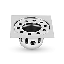 Sanjay Chilly Stainless Steel Floor Drain Cockroach Trap with Pipe Hole for Bathroom Cleaner | 304 Grade Waste Water Drainer in Bathtub Kitchen & Toilet (Square Gypsy 3 x 3 INCH Silver)