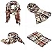 Zando Plaid Blanket Scarf Chunky Blanket Fall Stylish Scarves Women Soft Oversized Scarf Shawl Wrap Warm Cape Tassel Pink Light Red Scarfs