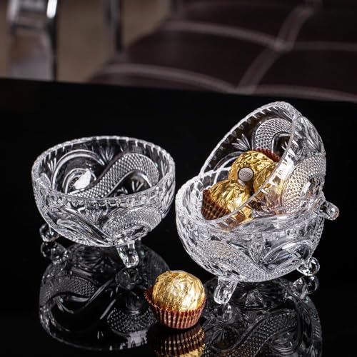 Image of Glassbunny Glass Salad Bowls 200 ml Set of 6 Round Decorative Bowl Fruit Punch Crystal Glass Trifle Dessert Ice Cream Serving Bowls