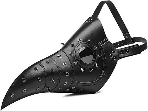 Miniatura 7 de KOILLUXU Máscara de médico de la peste de cuero con pico de pájaro para Halloween, fiesta de cosplay, retro, steampunk, fiesta de máscaras,