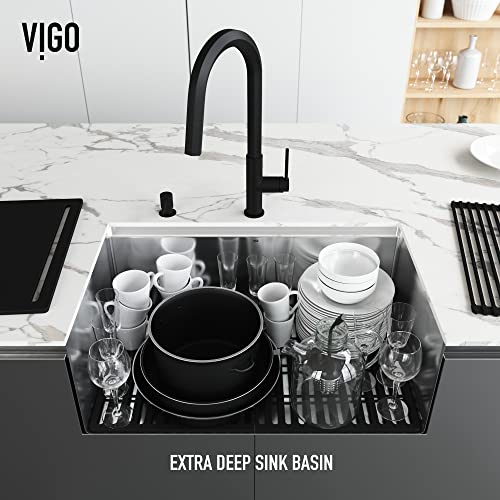 Vigo Mercer 30 Inch L X 20 Inch W Undermount Stainless Steel Single Bowl Kitchen Sink With Accessories - Kitchen Sink Vgr3020Ck1 #TOP4