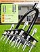 SakerPlus Lawn Aerator Tool, Manual Metal Spike Aerator Lawn Tool with Spring Base, Automatic Leaf and Dirt Cleaning, Grass Aerator for Lawn Care, Soil Loosening, Yard Aerating, Garden Tool