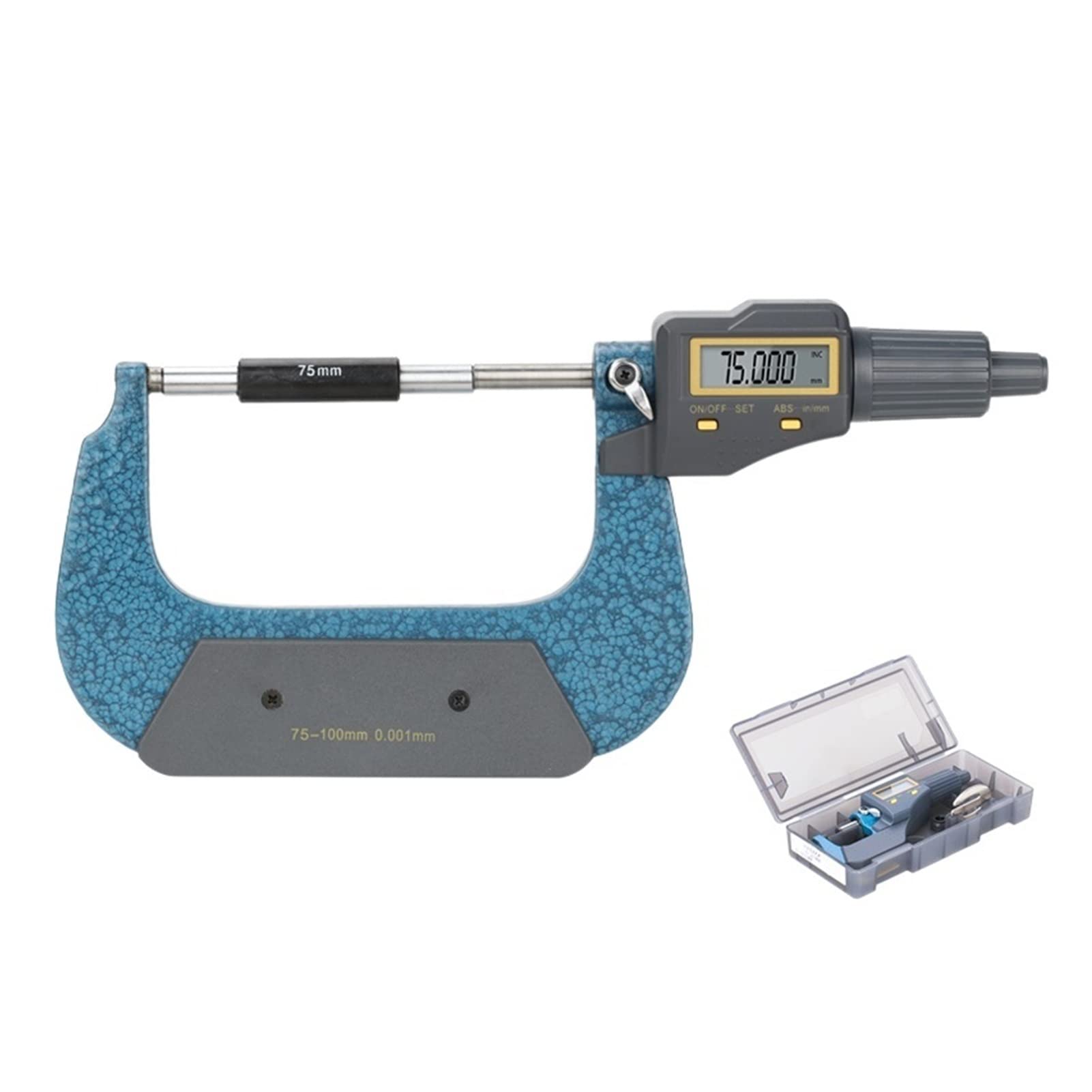 Calibrador electrónico micrómetro exterior 0-25mm 25-50mm 50-75mm 75-100mm 0.001mm Instrumentos de medición Herramienta calibrador digital para mecanizado(75-100mm)