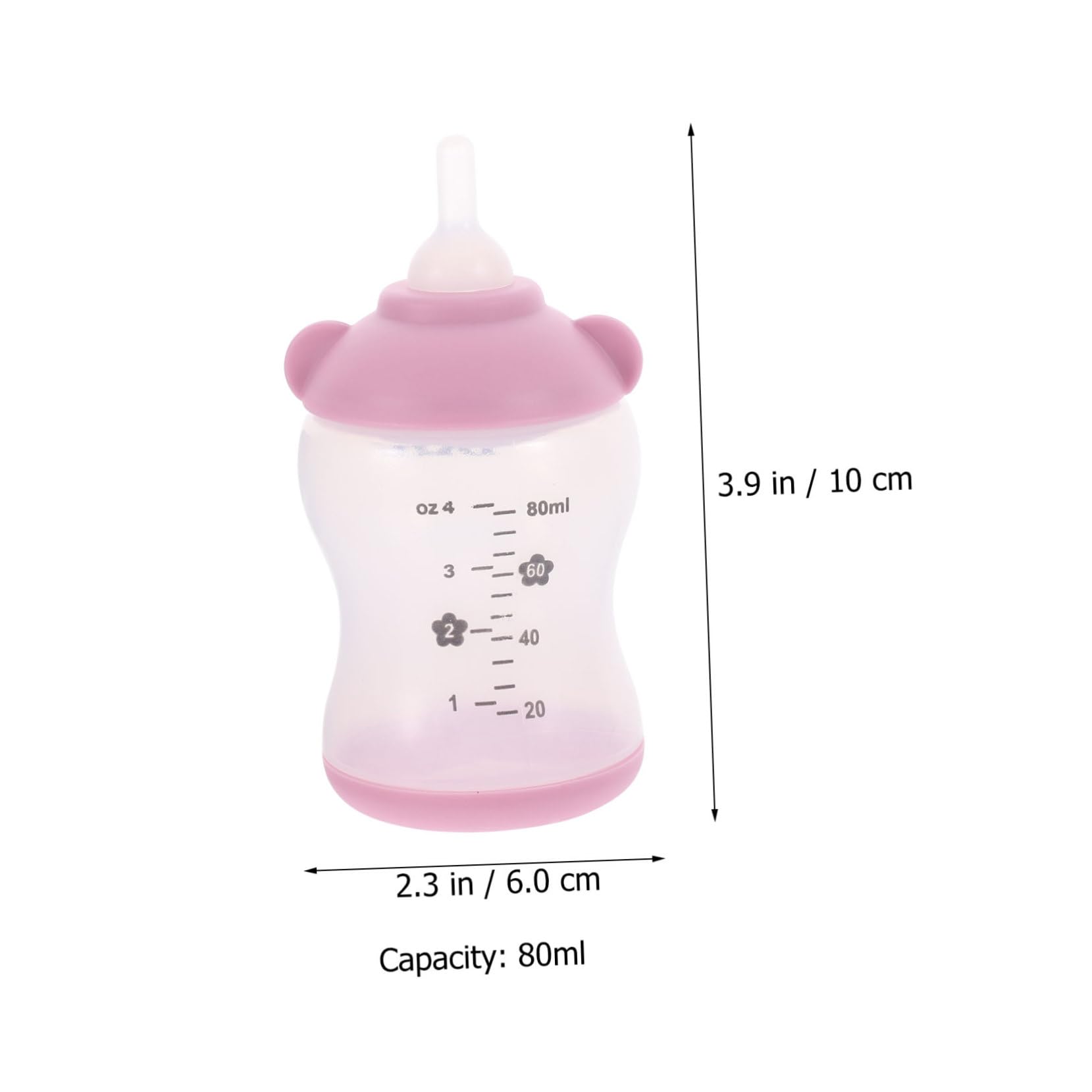 POPETPOP Pet Nursing Feeding Bottle Pacifiers 5pcs Set Mini Nipple for Kittens Puppy Kitten Feeding Tools Accurate Scale Prevent Overfeeding