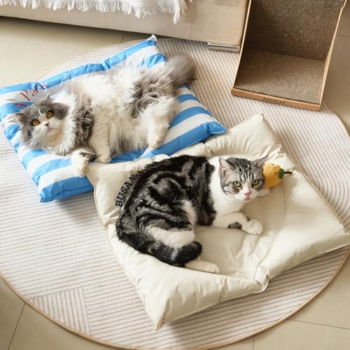 Pet Cooling Pad.Self-Cooling Gel Material.pet Water Bed for Cats.Ice pad for pet Bed Medium Size Dog and cat beds for Indoor Cats, Washable Dog Bed suitable26.3X22.4 in (Blue