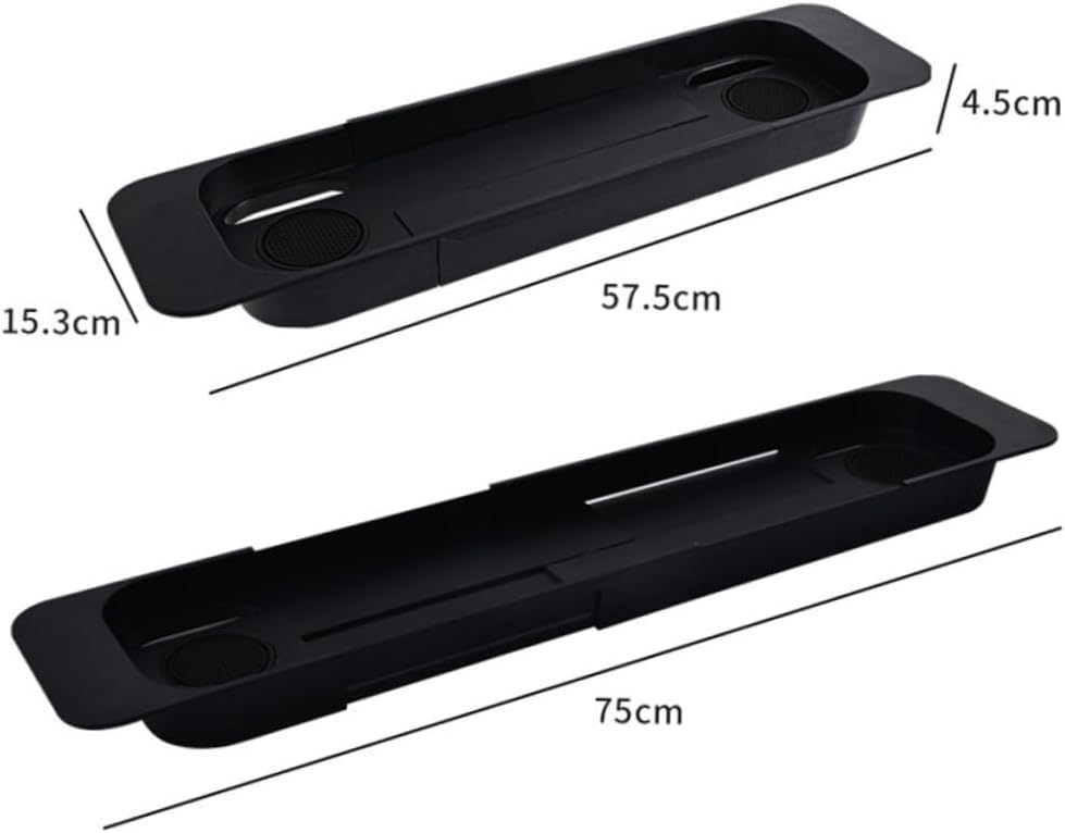 VOSAREA 1pc Telescopic Bathtub Storage Rack Plastic Tray for Expandable Organizer for Books Phones Towels for Relaxing Baths and Home Organization