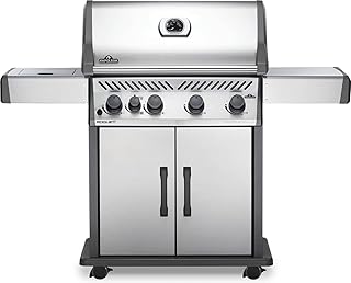 Napoleon Rogue XT 525 BBQ Grill, Stainless Steel, Propane Gas - RXT525SIBPSS-1 with Four Burners, Infrared Sear Station Si...