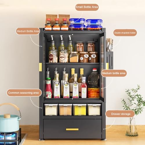 Conception à double porte pour cette étagère de rangement de cuisine - 4