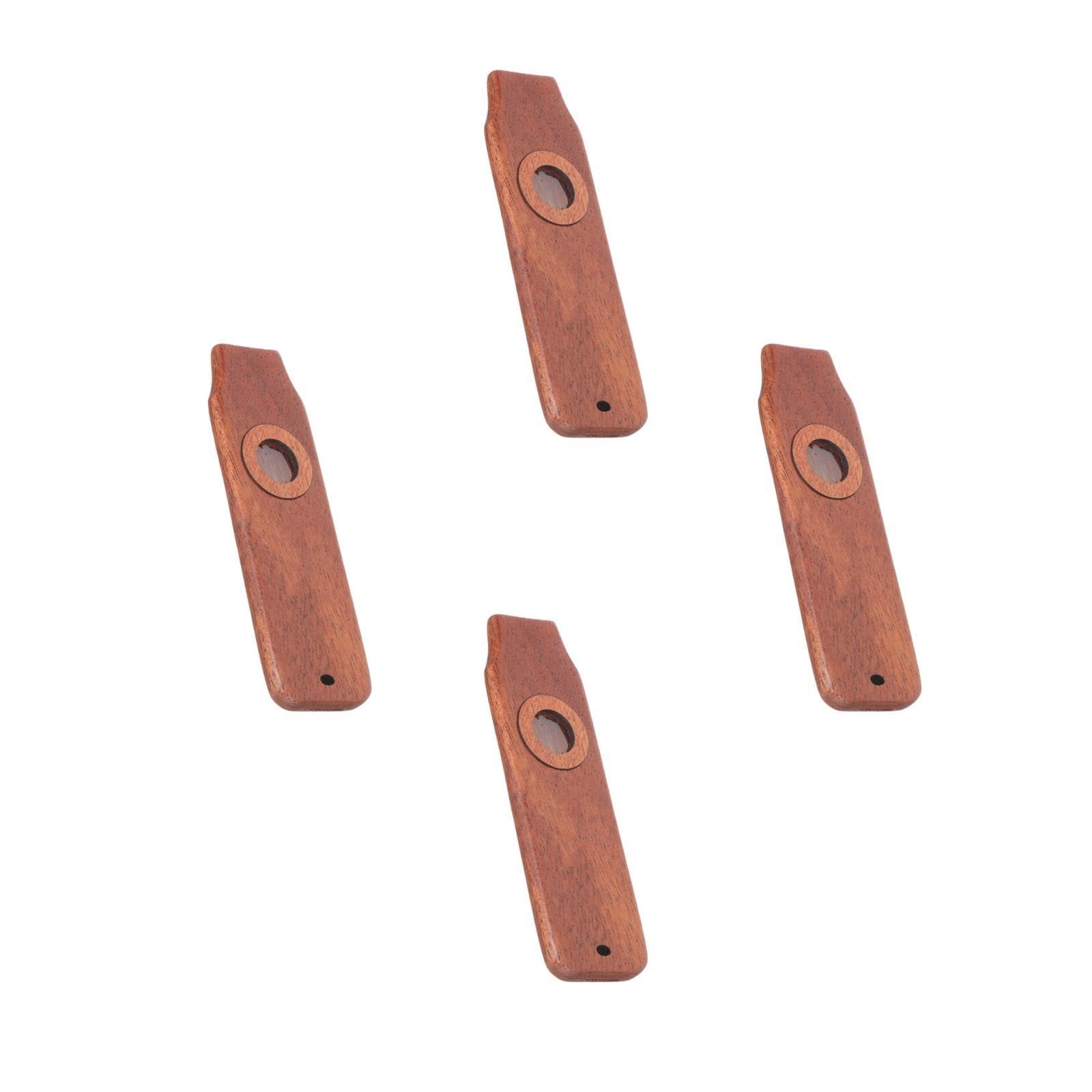 Abaodam 4juegos Kazoo De Madera Para Principiantes Instrumento Musical De Flauta Kazoo Para Acompañamiento Guitarra y Ukelele y Portátil