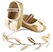 hunpta Chaussures de sport antidérapantes et souples pour bébé fille + 1 bandeau (13, doré)