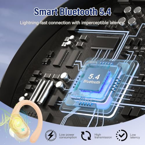 Image of 75H Sports Wireless Earbuds Bluetooth 5.4 Headphones Stereo, Light Brown