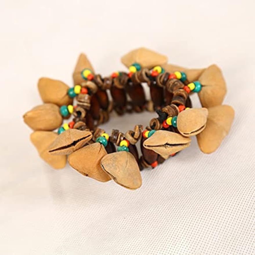 Miniatura 2 de Pulsera de concha de nuez, instrumento musical africano, campanilla de tuerca africana, accesorios de percusión, instrumento musical para hombre y
