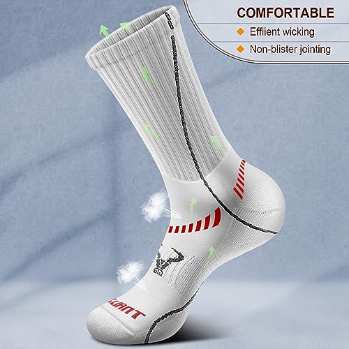 Image of BULLIANT Men 6-Pack Athletic Compression Crew Socks for Running Gym Sports