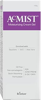AcMist Moisturizing Cream Gel for Acne Prone and Oily Skin, Dry Skin Care Cream, 100 g
