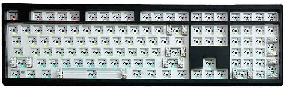 GMK108 Barebones Mechanical Keyboard Kit,VIA Programmable Gasket Mounted BT5.0/2.4GHz/Type-C Tri-Mode Wired Hot-Swap RGB Backlit Full Size Custom PCB