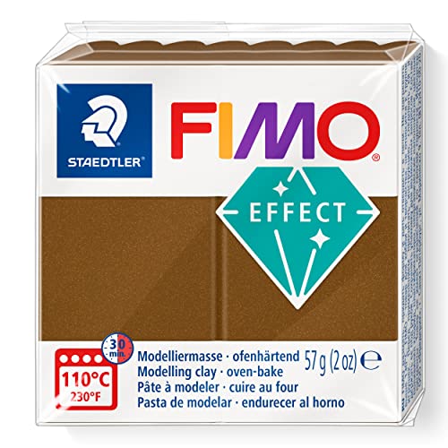 Staedtler 8010-71 Fimo Effect - Arcilla Polimérica Para Modelar De Secado Al Horno, Color Bronce Antiguo Metálico Pastilla 57 G.