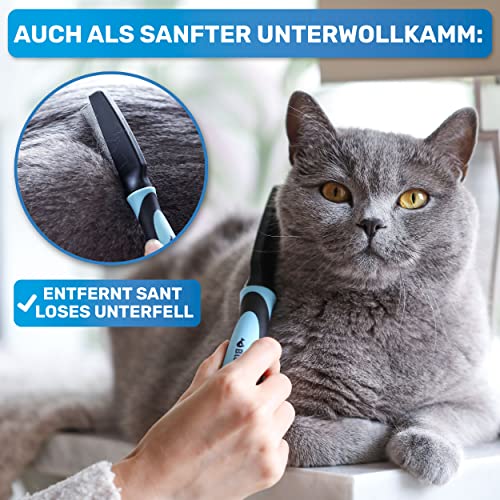 BluePet Robuster Flohkamm & Läusekamm Für Hunde & Katzen I Flöhe, Läuse & Zecken entfernen I Sanfte abgerundete Zinken I Als feiner Hundekamm, Staubkamm, Nissenkamm nutzbar