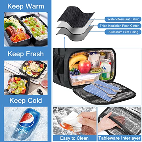 17 Inch Laptop Backpack, Tsa Large Travel Backpack With Lunch Box, Anti-Theft Work Business Carry On Backpack With Usb Charging Port, Water Resistant Durable College Computer Backpack For Men Women #TOP1