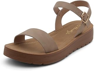 Women’s Flat Sandals – One Band Ankle Strap Dressy Casual Sandals wi...