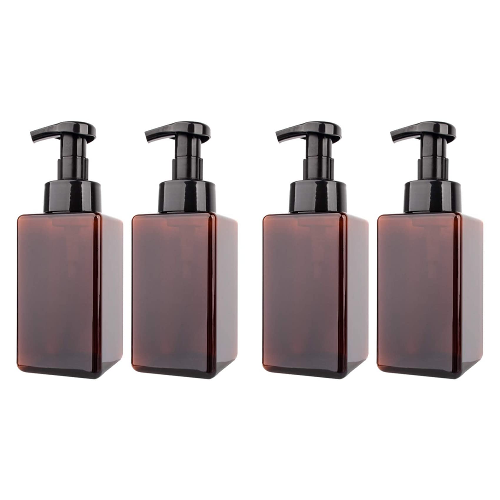 Hndhbfgrt 4 Pack Foaming Soap Dispenser 15Oz Refillable Foam Liquid Hand Soap Empty Plastic Pump Bottle Container - Brown 450Ml