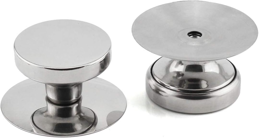 PZRT 2-Pack Replacement Pot Grip Knob Lid Cover Knobs - Kitchen Universal Pot Lid Handle, with Three Length Mounting Screws and Silicone Washer