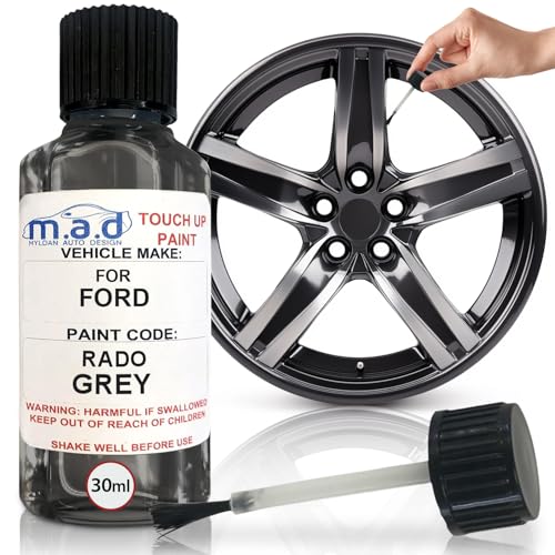 M.A.D Grey Touch-Up Kit for Alloy Wheel & Bodywork Repair - 30ml Paint with Brush for Curbing Scratches & Scuffs - Chip-Resistant Compatible With Fiesta ST Curb Scratch