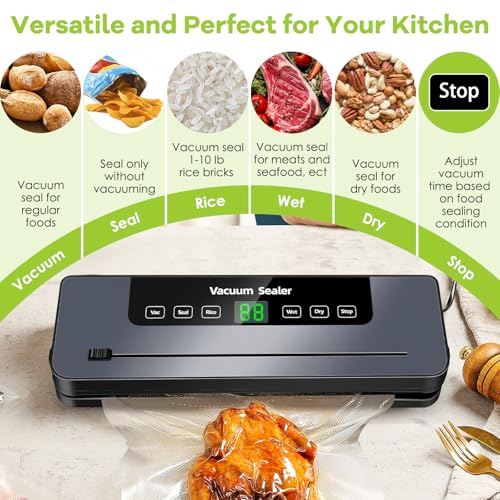 Comeder 6-in-1 30cm Vacuum Sealer with LED Display