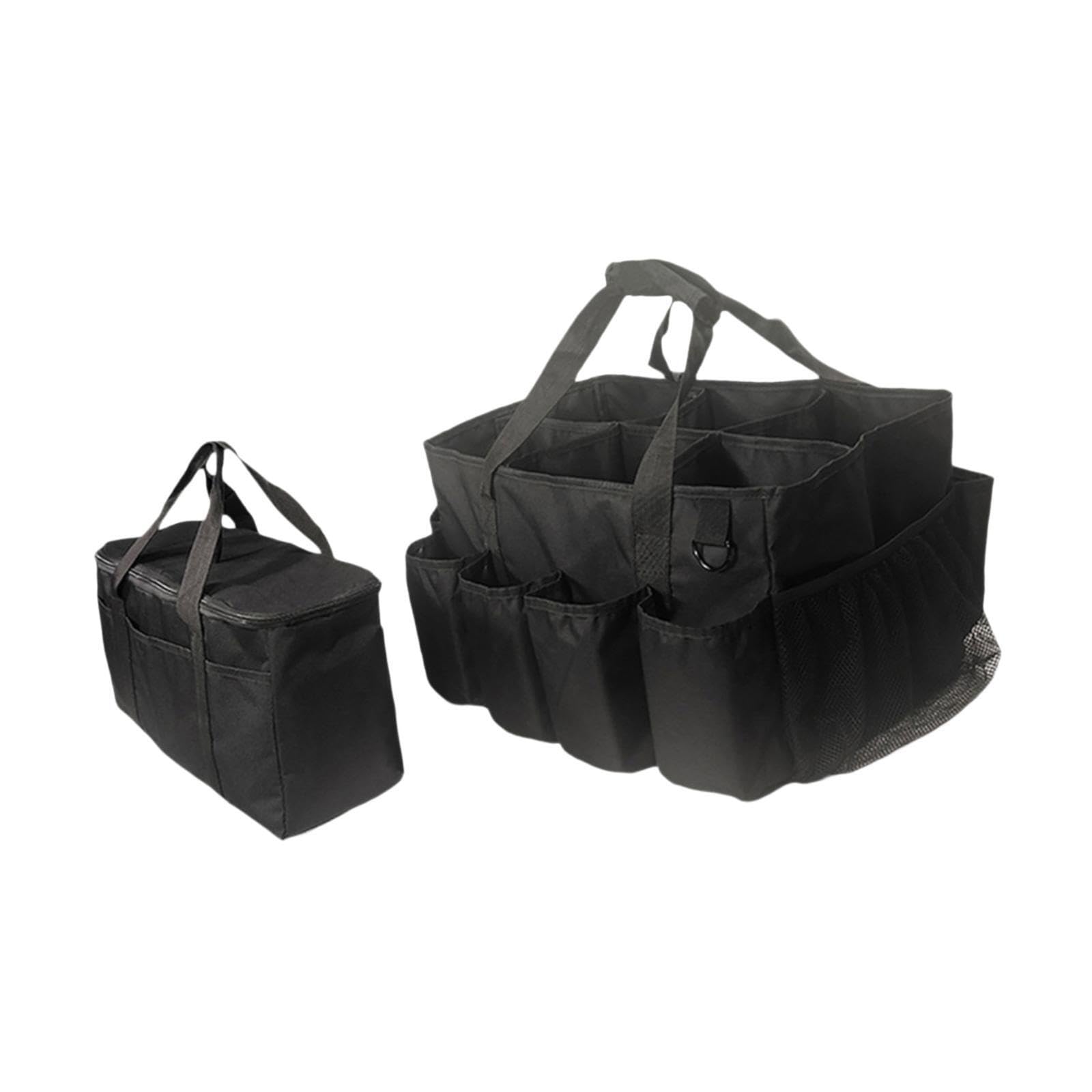 Borsa portaoggetti per la pulizia durevole con maniglia, progettata per organizzare i prodotti per la pulizia per lavoratori e professionisti, borsa, 2 pezzi di sacchetti