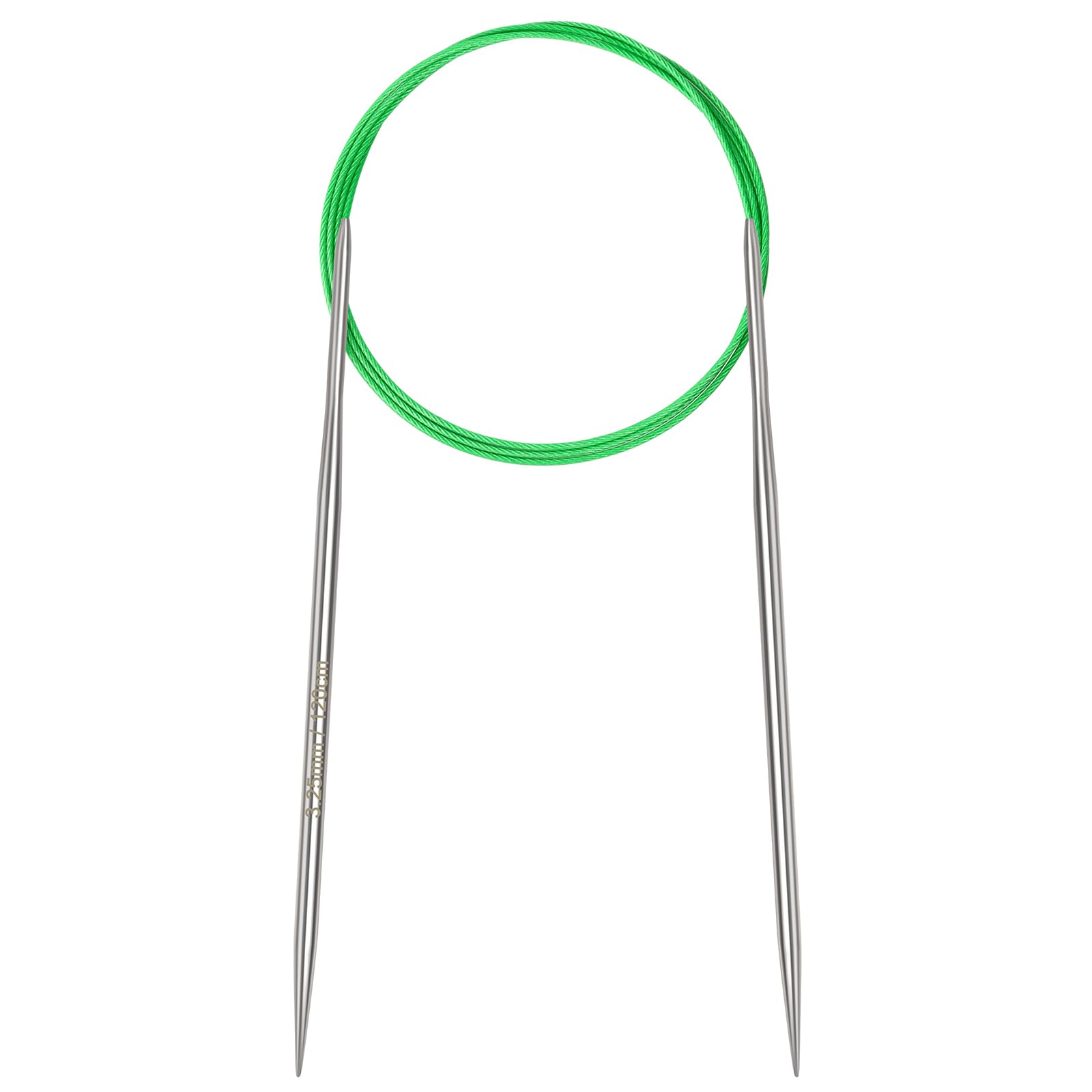 Aeelike 3.25mm Circular Knitting Needles 120cm,3.25mm Stainless Steel Round Knitting Needles for Beginners, 47 inch Long Metal Fixed Circular Needles for Knitting Socks, Hat, Sweater, Scarf, Blanket