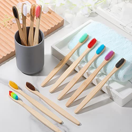 Sieral 240 Stück Bambus-Zahnbürsten, Holzkohle-Zahnbürsten, weiche Borsten, natürliche manuelle Zahnbürsten für Kleinkinder, Teenager, Kinder, Erwachsene, Zuhause, Reisen, einzeln verpackt, bunt, – Bild 8