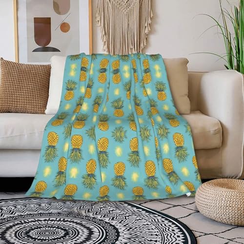 Couverture en peluche ananas 203x152 cm légère pour lit