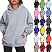 Womens Oversized Pullover Hoodies Winter Casual Fleece Sweatshirts Cute Hoodie Sweater Fall Outwear with Pockets (Orange,Small)