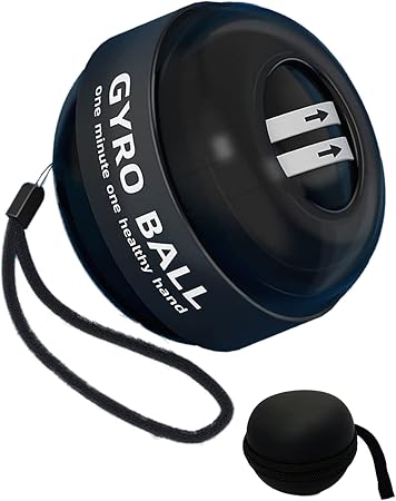 Amazon パーソナルトレーナー推薦 Aqusufia パワーボール ツイストボール スナップボール リストボール 握力トレーニング器具 ヒモ不要のオートスタートタイプ 専用ケース付 日本語説明書付属 オールブラック ノーブランド品 握力トレーナー