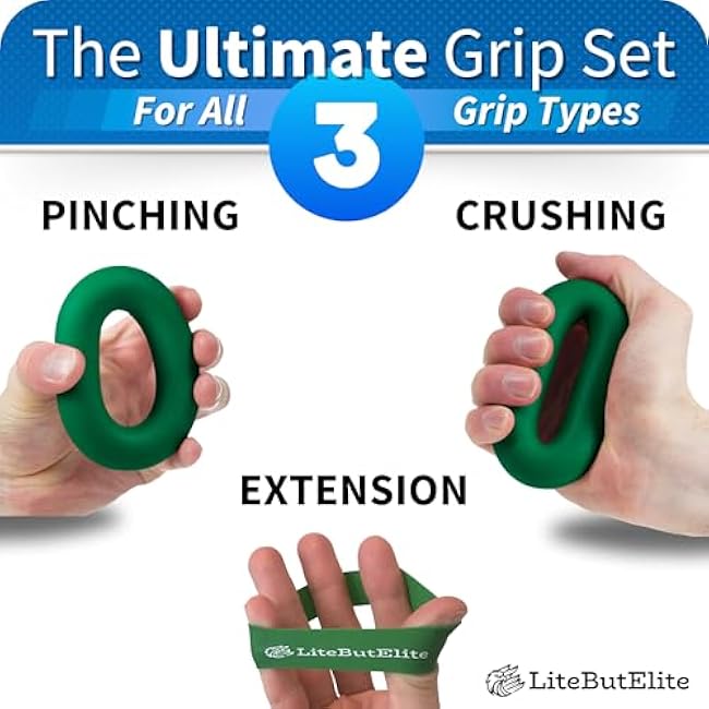 Silicone Ring Grip Strength Trainer Kit - Effective Forearm Strengthener for Hand and Finger Exercise, Ideal Exercisers for Gripper Strength and Flexibility