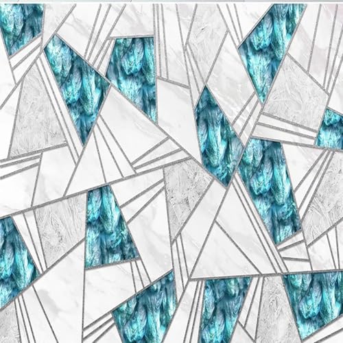 Papier Peint Mural 3D Triangle Géométrique Abstrait Imperméable pour Rénovation Rapid