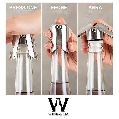 Tampa De Pressão Para Garrafas De Espumante Inox Wine e Cia Inoxidável Selador A Prova de Vazamento