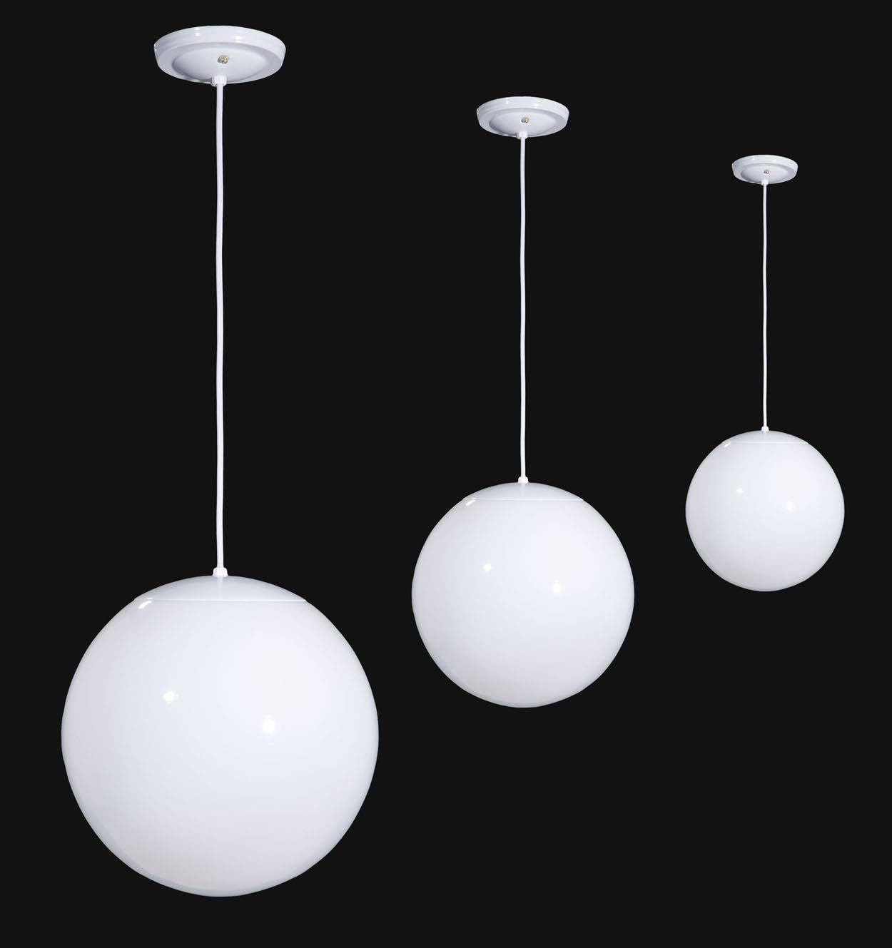 B&P Lamp 14" Opal Glass Neckless Ball Shade