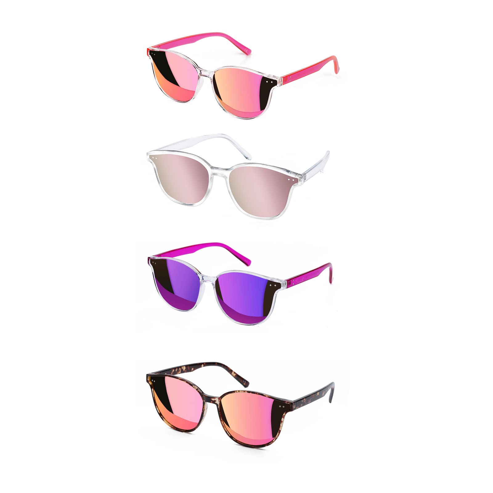 Sumato Katzenauge Damen-Sonnenbrille, Spiegelnde Trendy Linsen, UV400-Abschirmung
