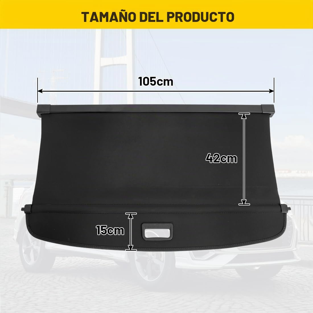 Cubierta de Carga Retráctil, Pantalla Retráctil para Maletero Negra para Q3 2013-2017