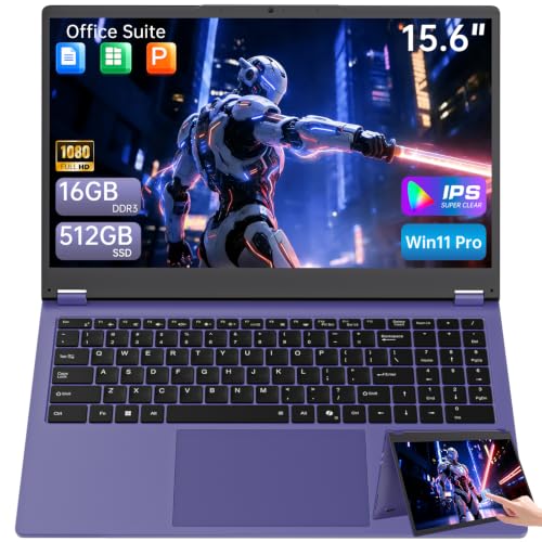Moxalc 15.6' Laptop Computer, m3 8100Y(up to 3.40 GHz) Laptop, 360° Yoga FHD Touchscreen 2 in 1 Notebook Win11 Pro Office Suite 2.4G & 5G WiFi 5 BT 5.0 USB 3.0 for Home Student Business (16G+512G)