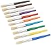 Charles Leonard Creative Arts Round Tip Paint Brushes, Short Stubby Round Handle with Hog Bristle, 7.5 Inch, Colors May Vary, 10-Pack (73210)