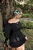 SCARLET DARKNESS Womens Long Sleeve Tops Tunic Peplum Ladies Blouse Casual Cottagecore Vintage Medieval Going Out T Shirts Black XXL #2