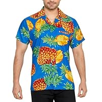 CLUB CUBANA Men's Regular Fit Classic Short Sleeve Casual Floral Hawaiian Shirt S