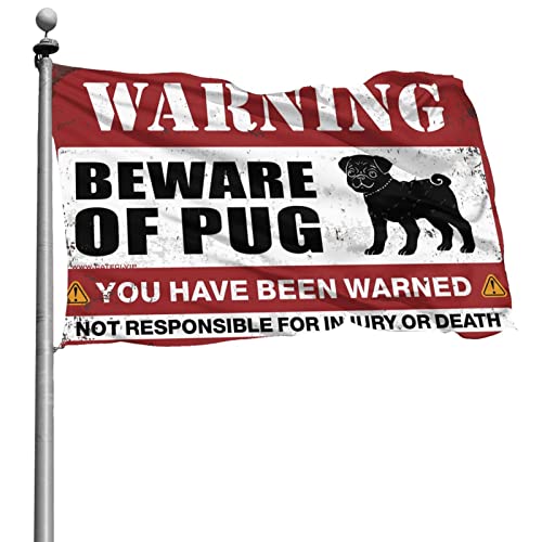 Drapeau du carlin de 152 x 244 cm, déco murale humour pour man cave
