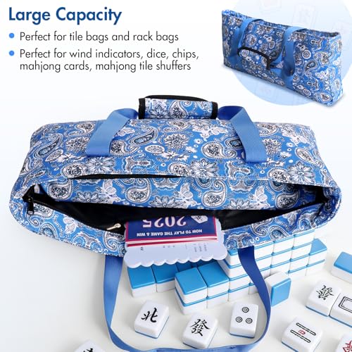 Set de 3 Bolsas Portátiles Para Mahjong Azul miniatura 4