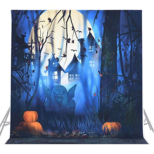 BDDFOTO 1.5 * 2m Halloween Hintergrund Fotografie Hintergrund Dekoration Kürbis Muster für Baby, Neugeborene, Kinder, Tiere, Objekte Fotografie Video Studio