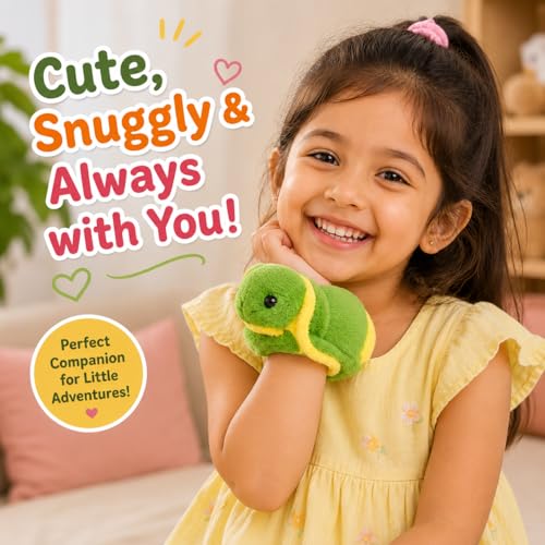 Image of Kids Soft Animal Stuffed Toy Slap Bands Wristbands | Cute Plush Wearable Toy Bracelet for Girls and Boys | Birthday Party Favors, Return Gifts, Stocking Stuffers