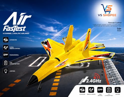 Image of ZY-530 RC Fighter Jet, 2.4GHz Radio Control Airplane, EPP Foam, LED Lights, 6-Axis Gyro, 44x32x13 cm, for Kids & Beginners